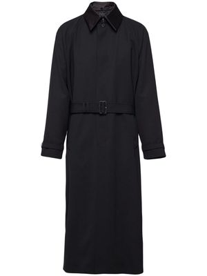Prada belted wool trench coat - Black