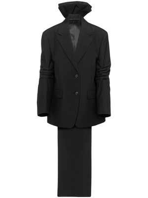 Prada bow-detail single-breasted coat - Black