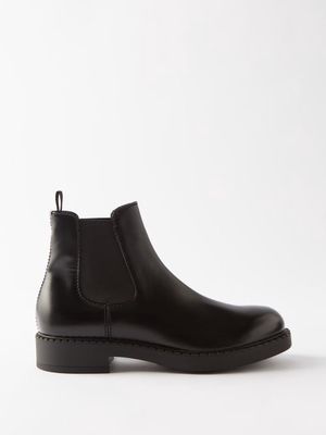 Prada - Brushed-leather Chelsea Boots - Mens - Black