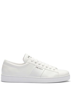 Prada brushed leather sneakers - White
