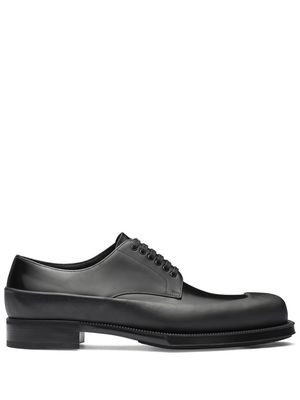 Prada brushed square-toe Derby shoes - Black