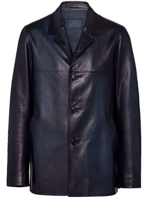 Prada button-front leather jacket - Blue