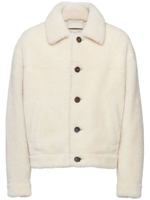 Prada button-front shearling jacket - Neutrals