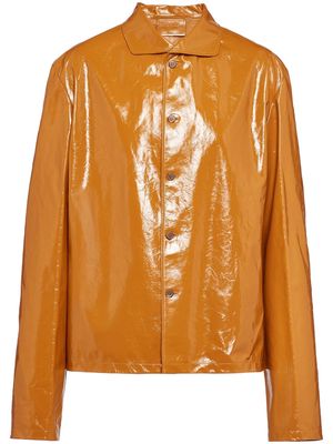 Prada buttoned leather shirt - Neutrals