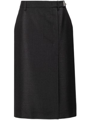 Prada buttoned-slit midi skirt - Black