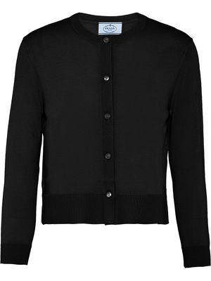 Prada buttoned three-quarter sleeve cardigan - Black