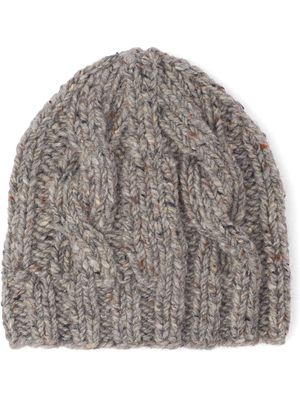 Prada cable-knit beanie hat - Grey