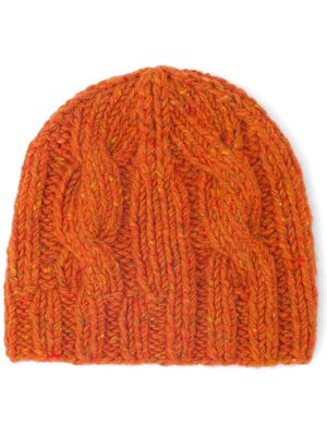 Prada cable-knit beanie hat - Orange