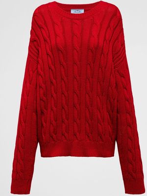 Prada cable-knit cashmere jumper - Red