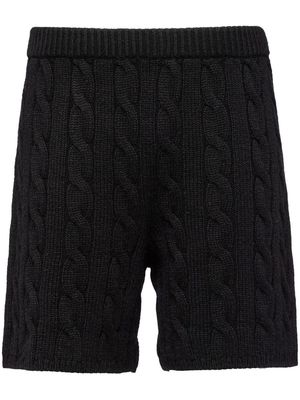 Prada cable-knit cashmere shorts - Black
