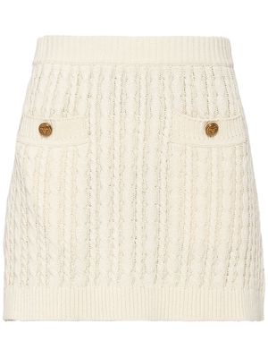 Prada cable-knit cotton miniskirt - Neutrals