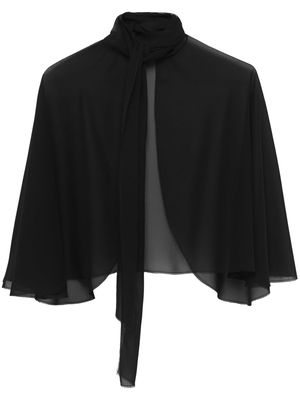 Prada cape-style georgette blouse - Black