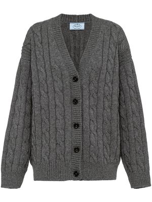 Prada cashmere cable knit cardigan - Grey