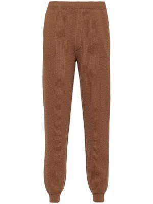 Prada cashmere tapered track pants - Brown