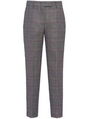 Prada checked cropped trousers - Grey