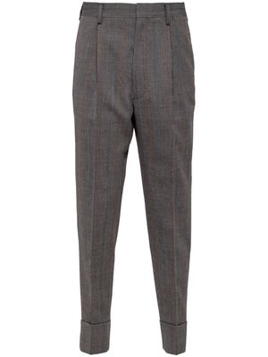 Prada checked wool tailored trousers - Grey