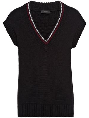 Prada chunky-knit cashmere vest - Black