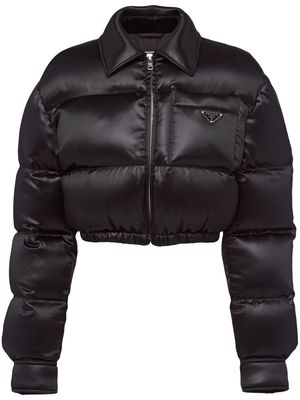 Prada Ciré cropped down jacket - Black