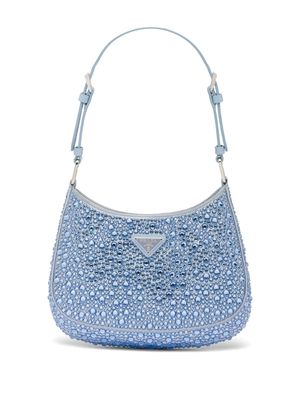 Prada Cleo crystal-embellished shoulder bag - Blue