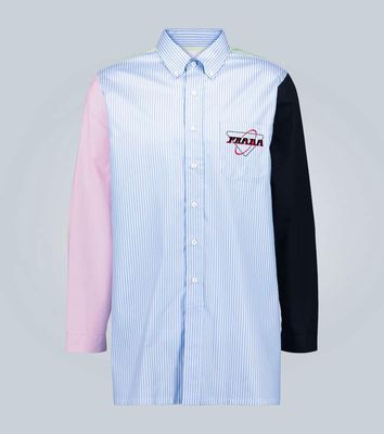 Prada Colorblocked striped shirt