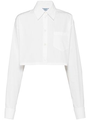 Prada cropped long-sleeved shirt - White