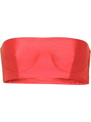 Prada cropped strapless top - Red