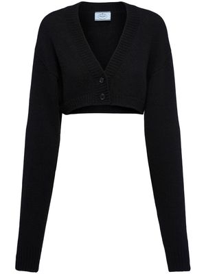 Prada cropped V-neck cardigan - Black