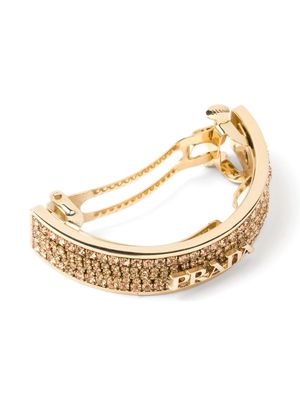 Prada crystal-embellished hair clip - Gold