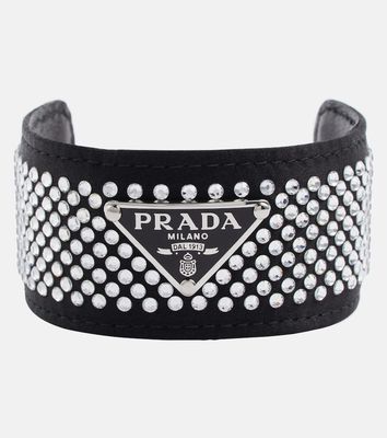 Prada Crystal-embellished logo bracelet