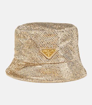 Prada Crystal-embellished satin bucket hat