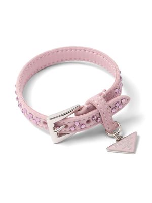 Prada crystal-embellished suede bracelet - Pink