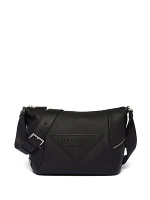 Prada debossed-logo shoulder bag - Black