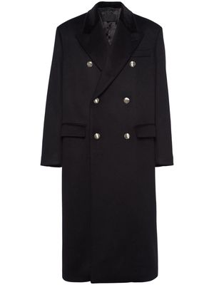 Prada double-breasted cashmere coat - Black