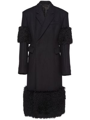 Prada double-breasted wool coat - Black