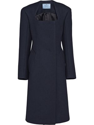 Prada double-breasted wool coat - Blue
