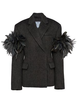 Prada double-breasted wool jacket - F0480 SLATE GRAY