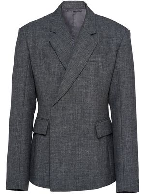 Prada double-breasted wool jacket - Grey