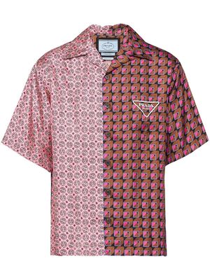 Prada Double Match silk twill shirt - Pink