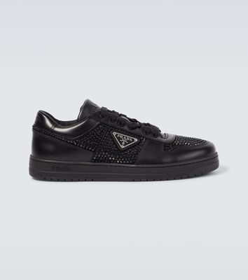 Prada Downtown crystal-embellished leather sneakers