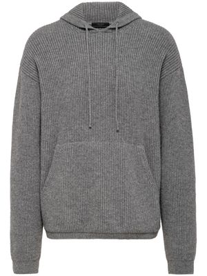 Prada drawstring cashmere hoodie - Grey