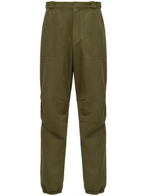 Prada elasticated cuffs straight-legged cotton trousers - Green