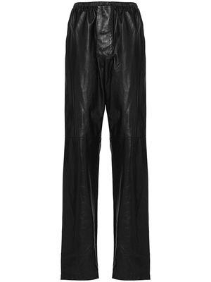Prada elasticated leather trousers - Black