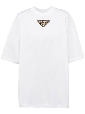 Prada embellished logo T-shirt - White