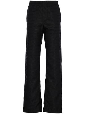 Prada enamel-logo wide-leg trousers - Black