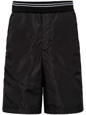 Prada enamel triangle-logo elasticated-waist shorts - Black