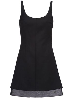 Prada enamel triangle-logo wool dress - Black
