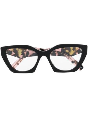 Prada Eyewear cat-eye tortoiseshell-effect glasses - Black