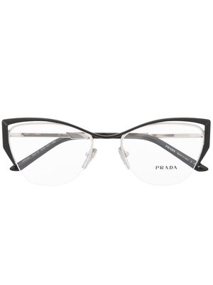 Prada Eyewear contrasting-frame detail glasses - Black