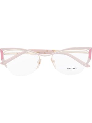 Prada Eyewear contrasting-frame detail glasses - Pink