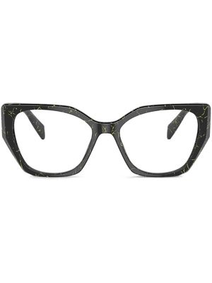 Prada Eyewear geometric frame glasses - Black